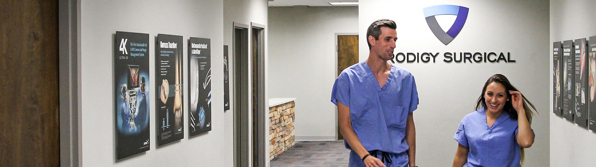 Prodigy surgical members walking background
